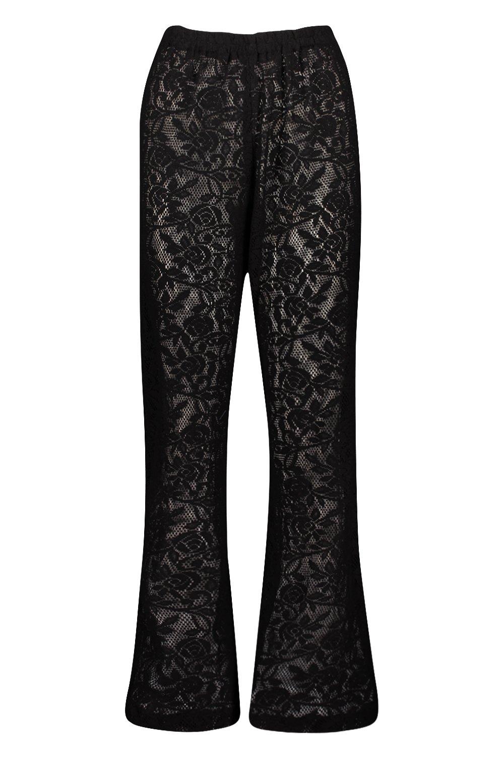 black lace beach pants