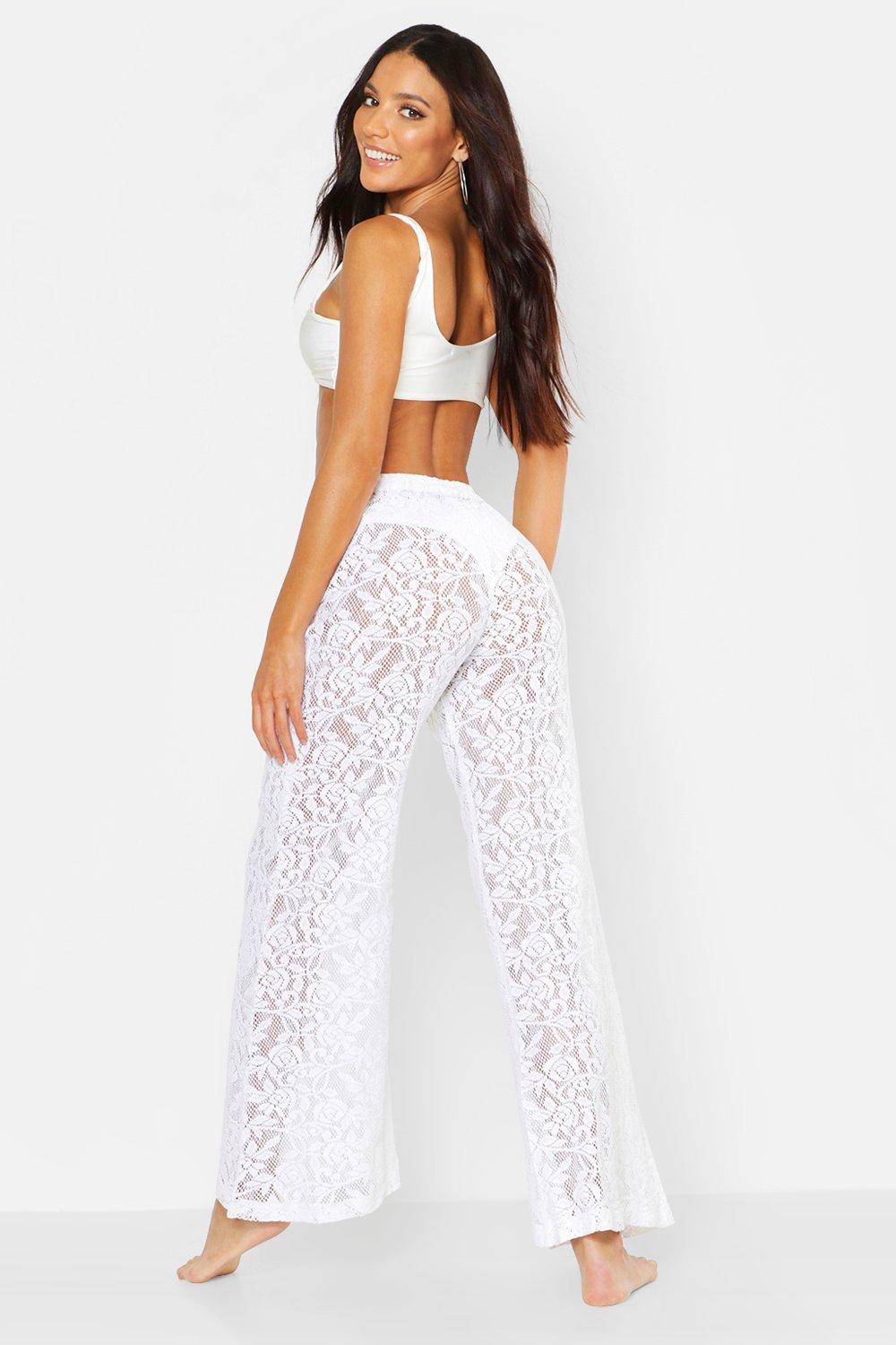 White lace 2025 beach trousers