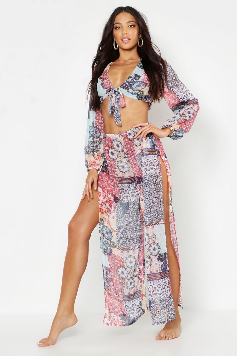 Paisley Tie Top Pants Beach Co-Ord image number 1