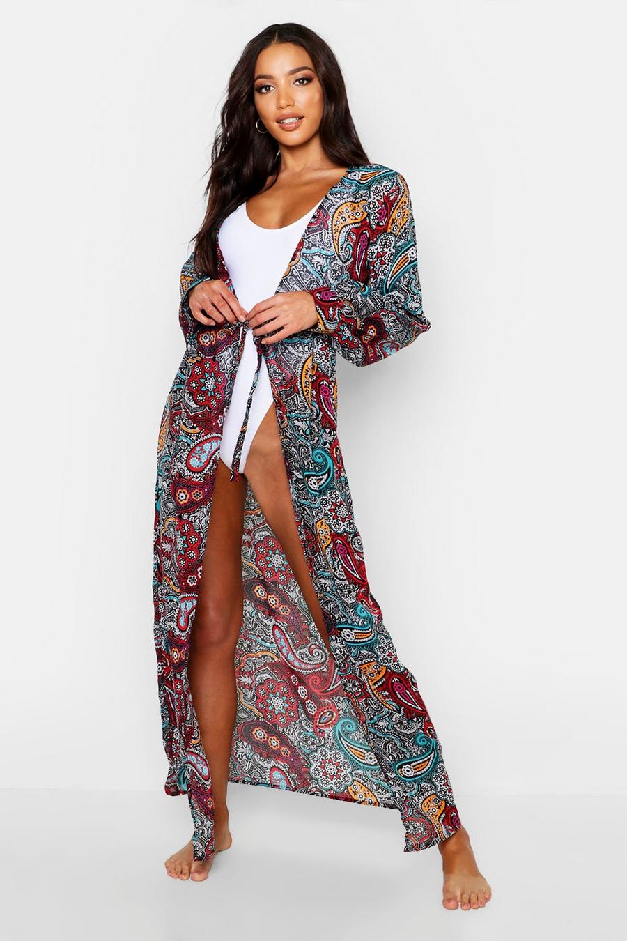 Kimono de plage Maxi motif cachemire Globetrotter image number 1