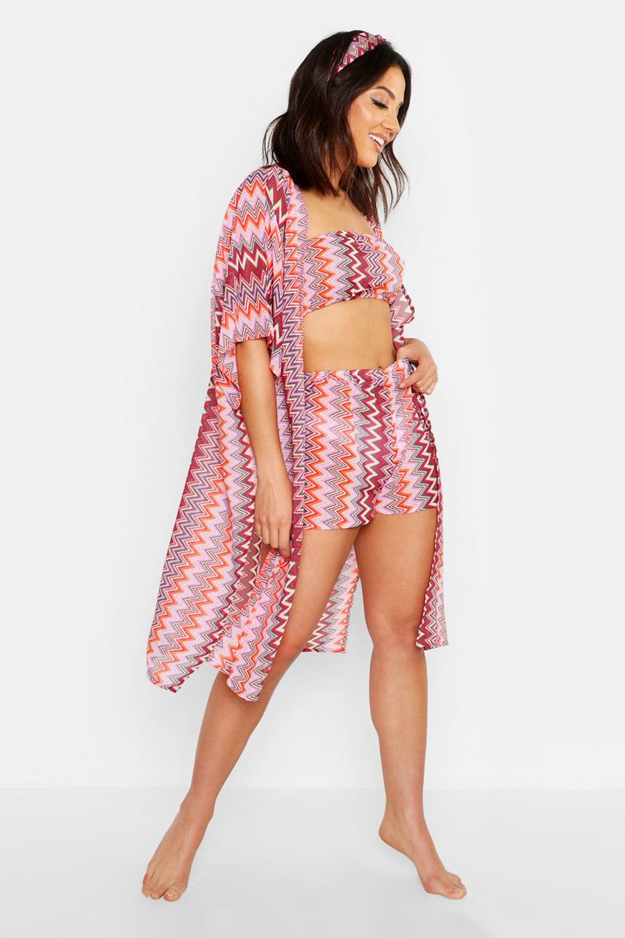 Zig Zag Four Piece Beach Co-Ord Set image number 1