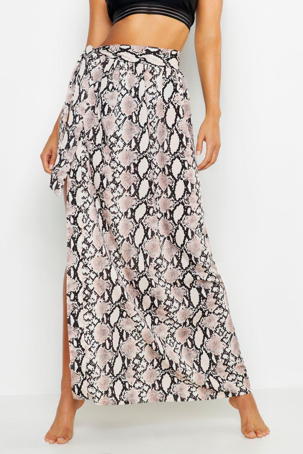 snake print maxi skirt