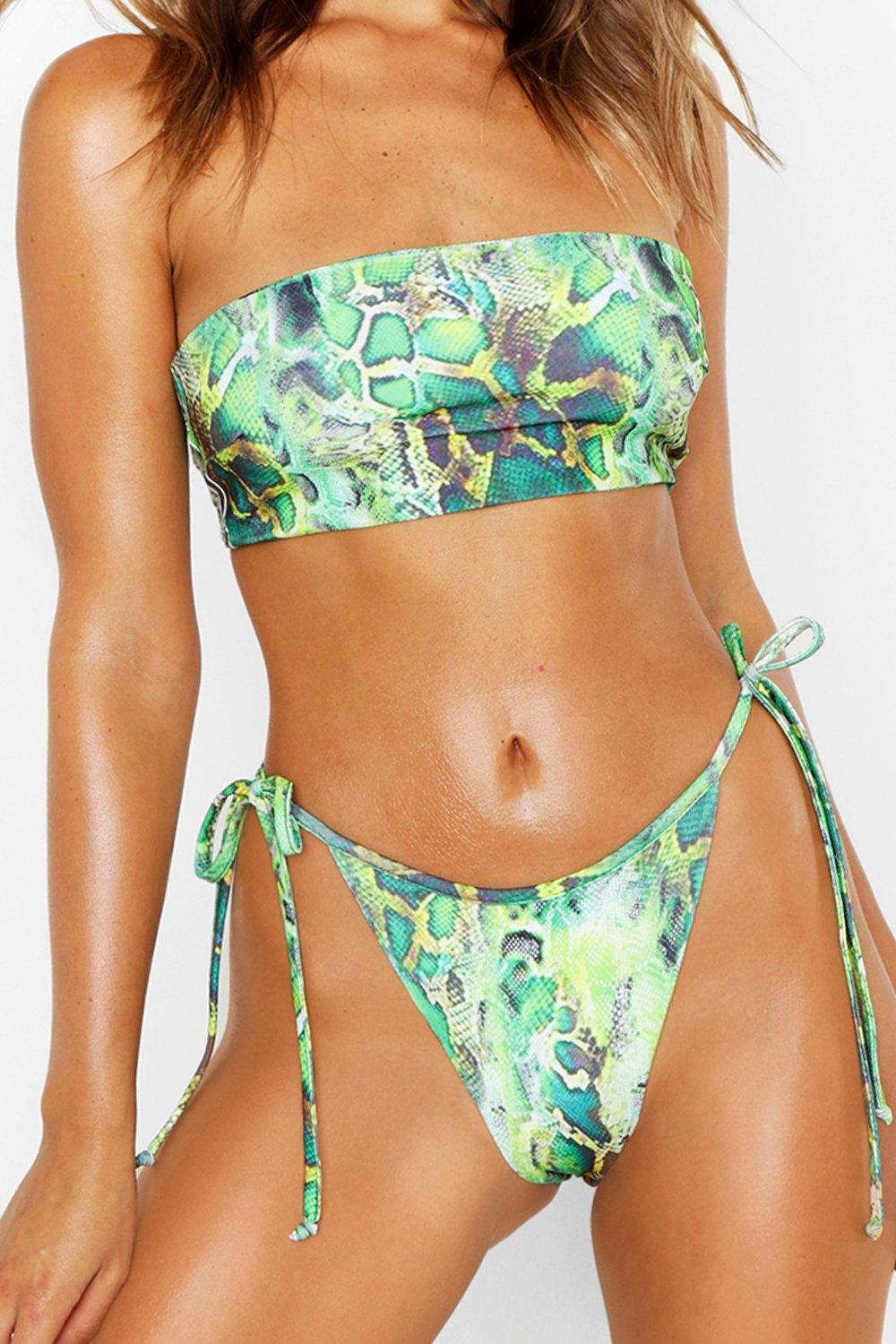 Neon snake store print bikini