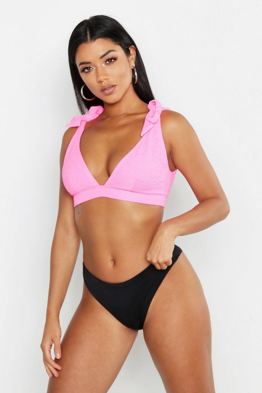 Pink Mix & Match Crinkle Fuller Bust Bikini Top image number 1