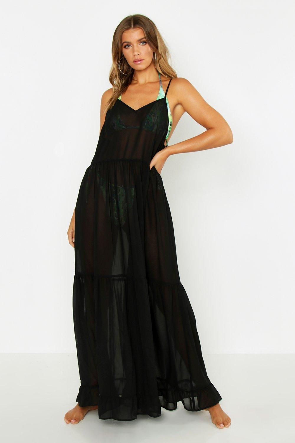 chiffon beach maxi dress