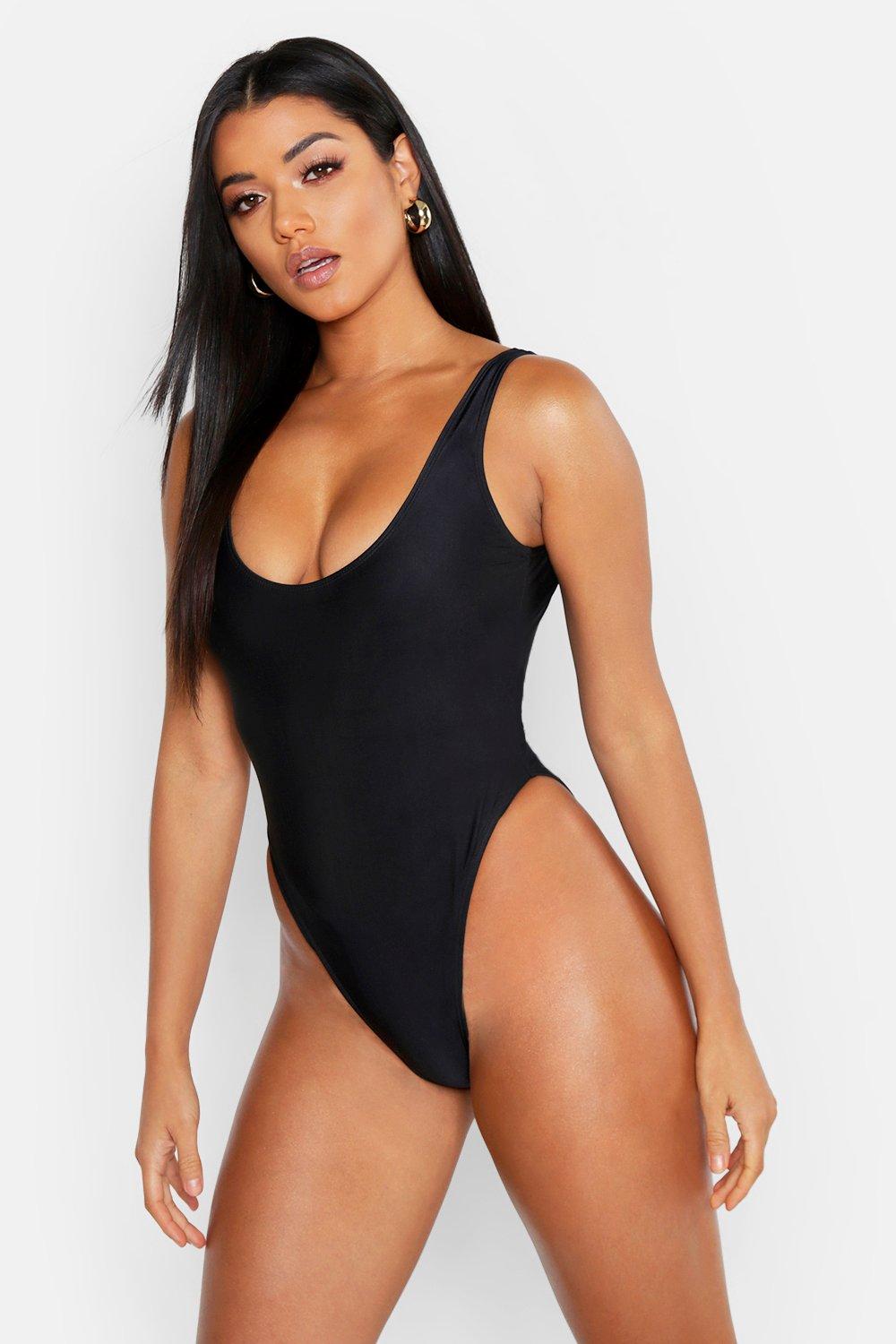 boohoo high leg swimsuit