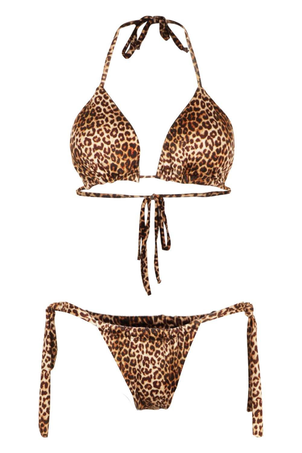 leopard triangle bikini