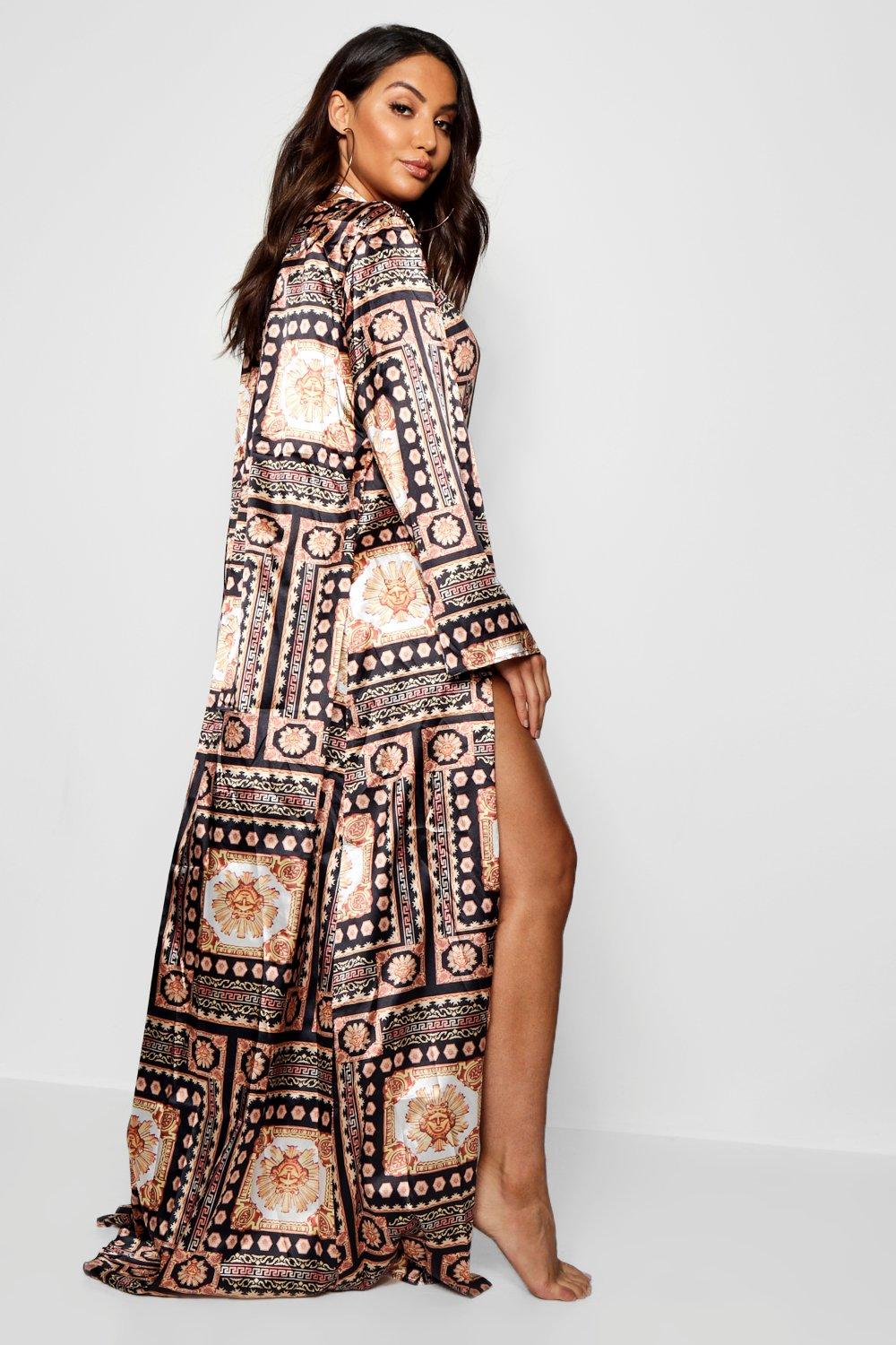 black swim kimono