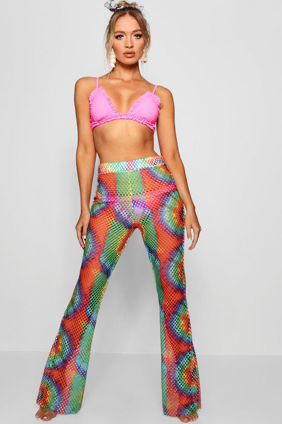 Pantaloni mare in rete con arcobaleno image number 1