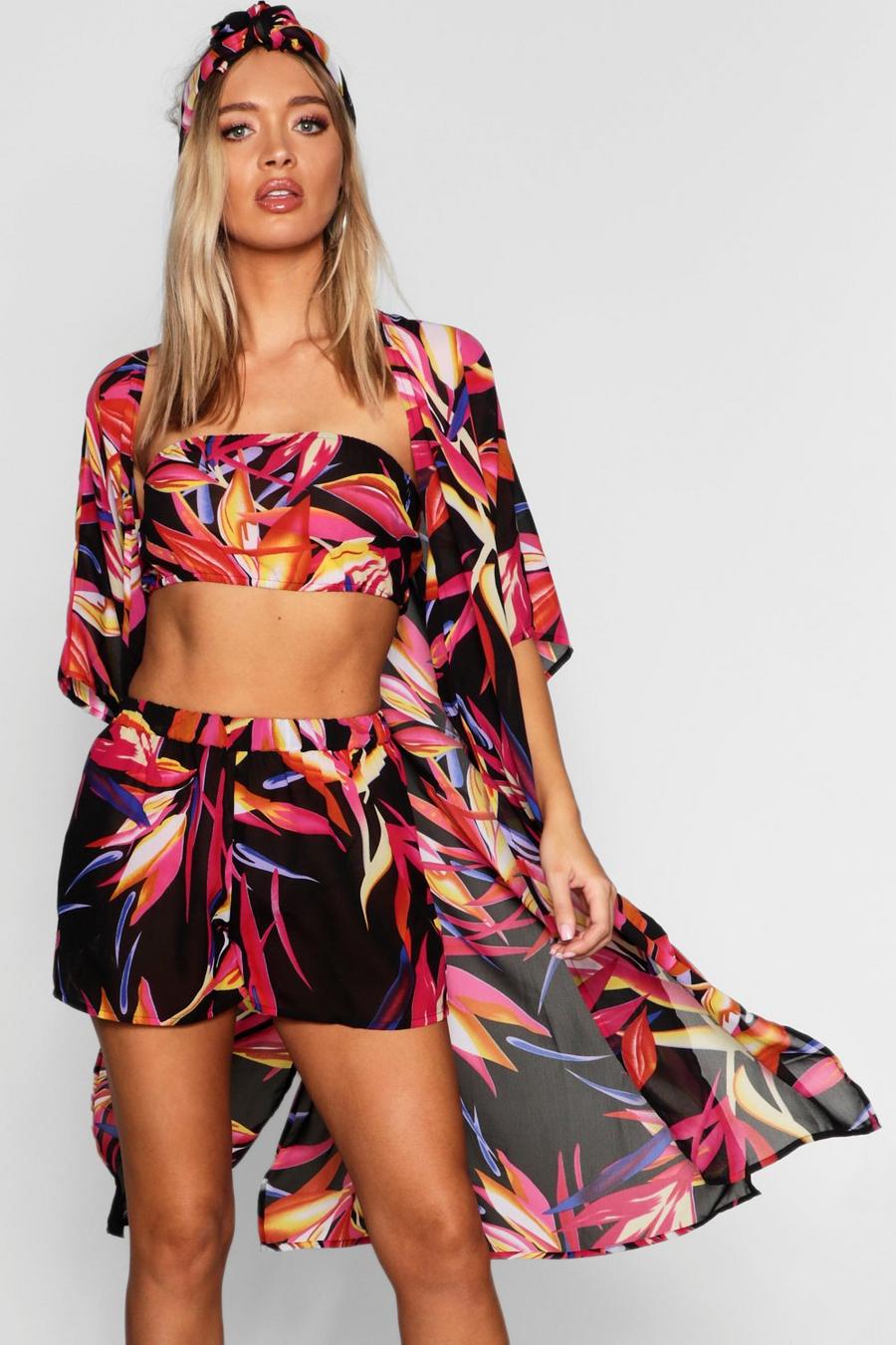 Tropical Leaf Four Piece Beach Co-ord image number 1