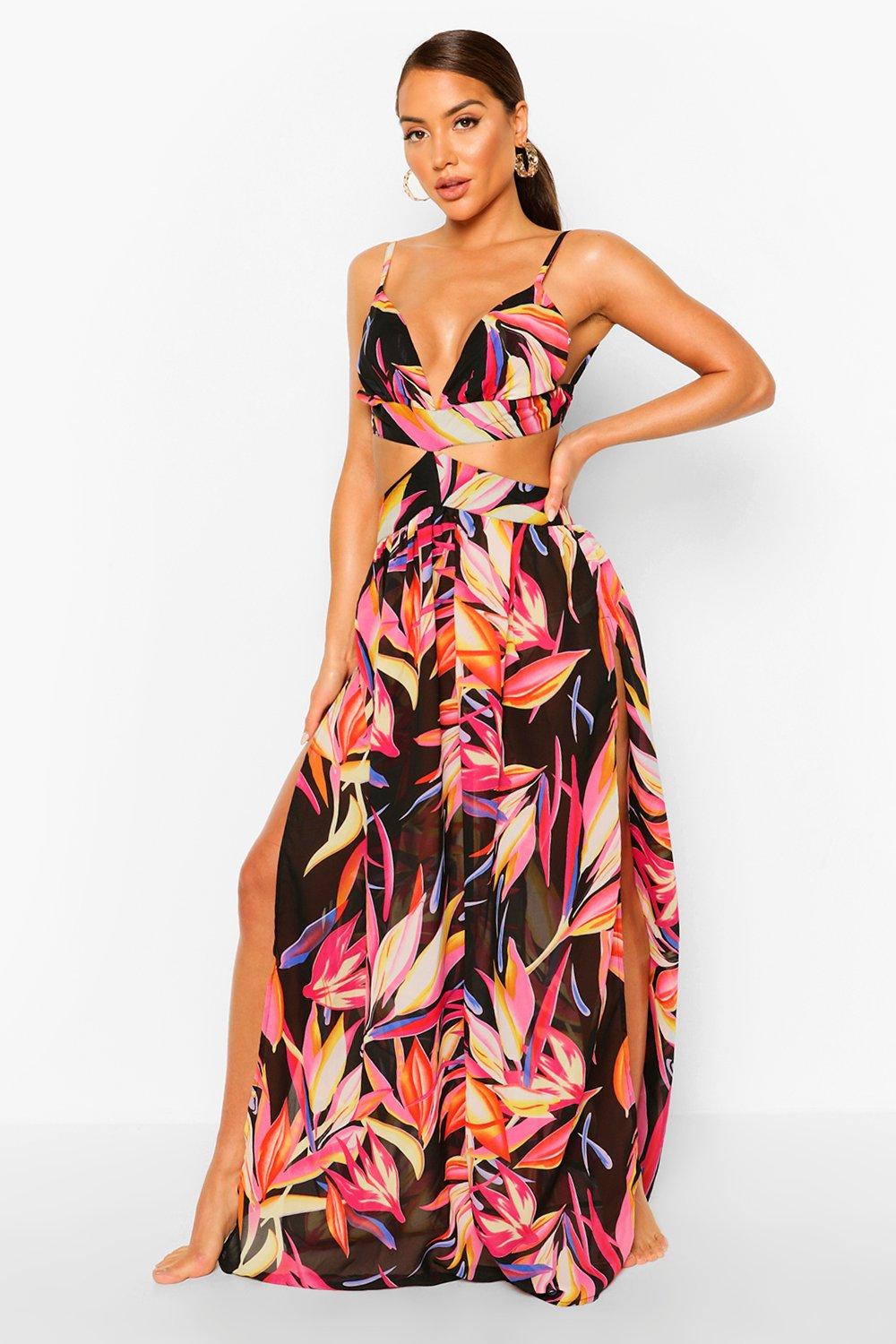 boohoo tropical dress