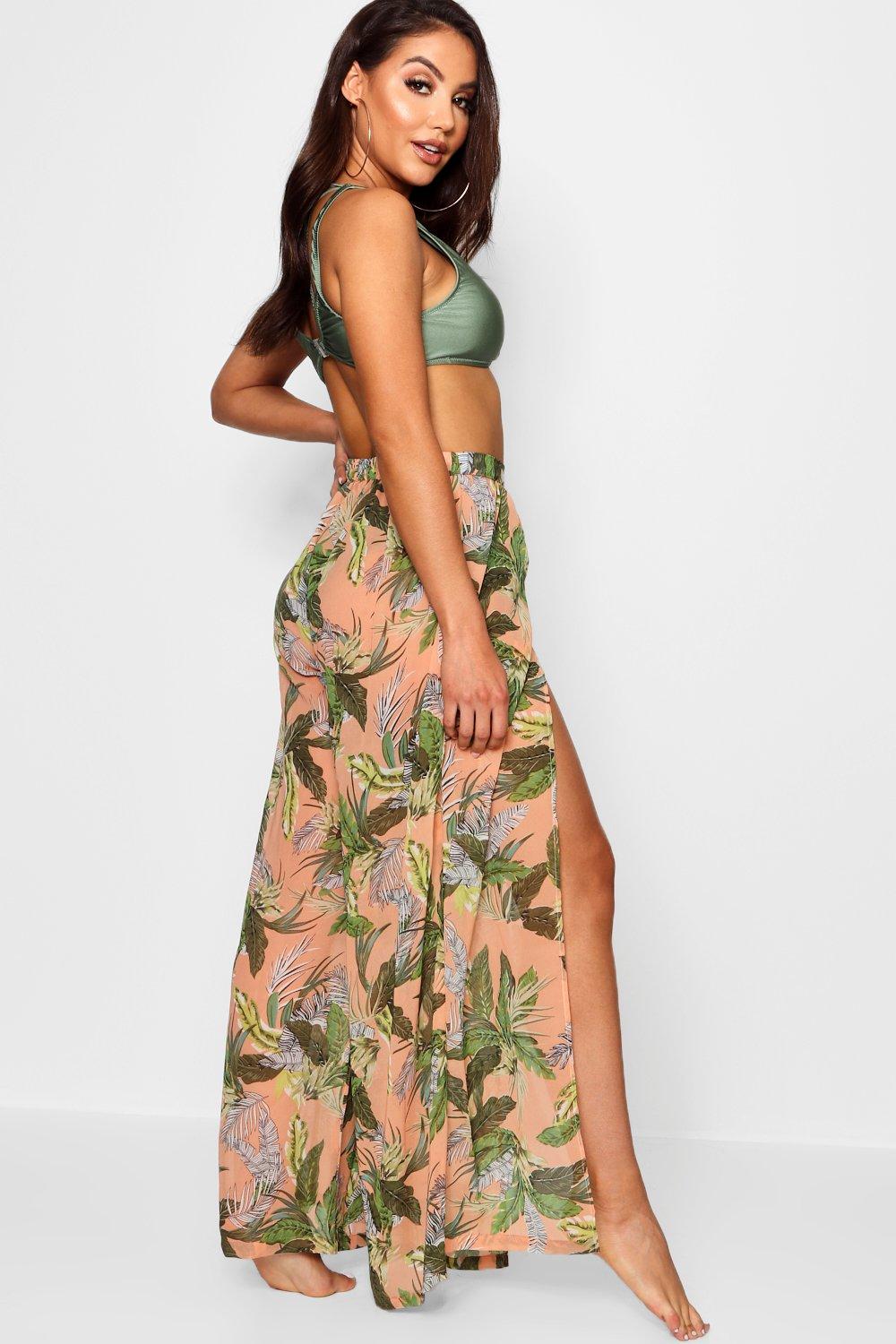 Tropical Split Leg Beach Pants