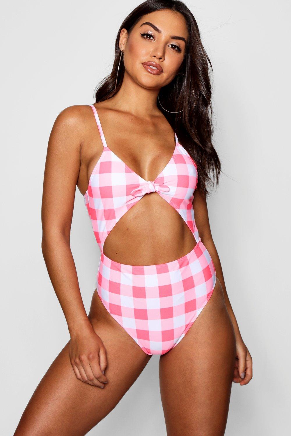 Gingham cut sale out swimsuit