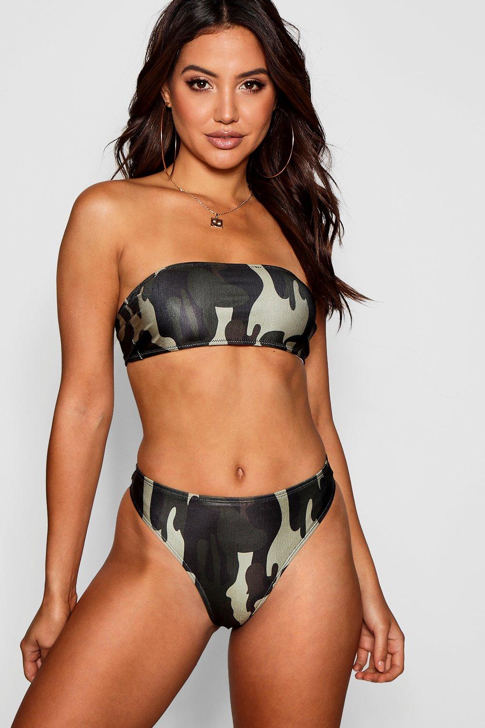 camo bandeau bikini