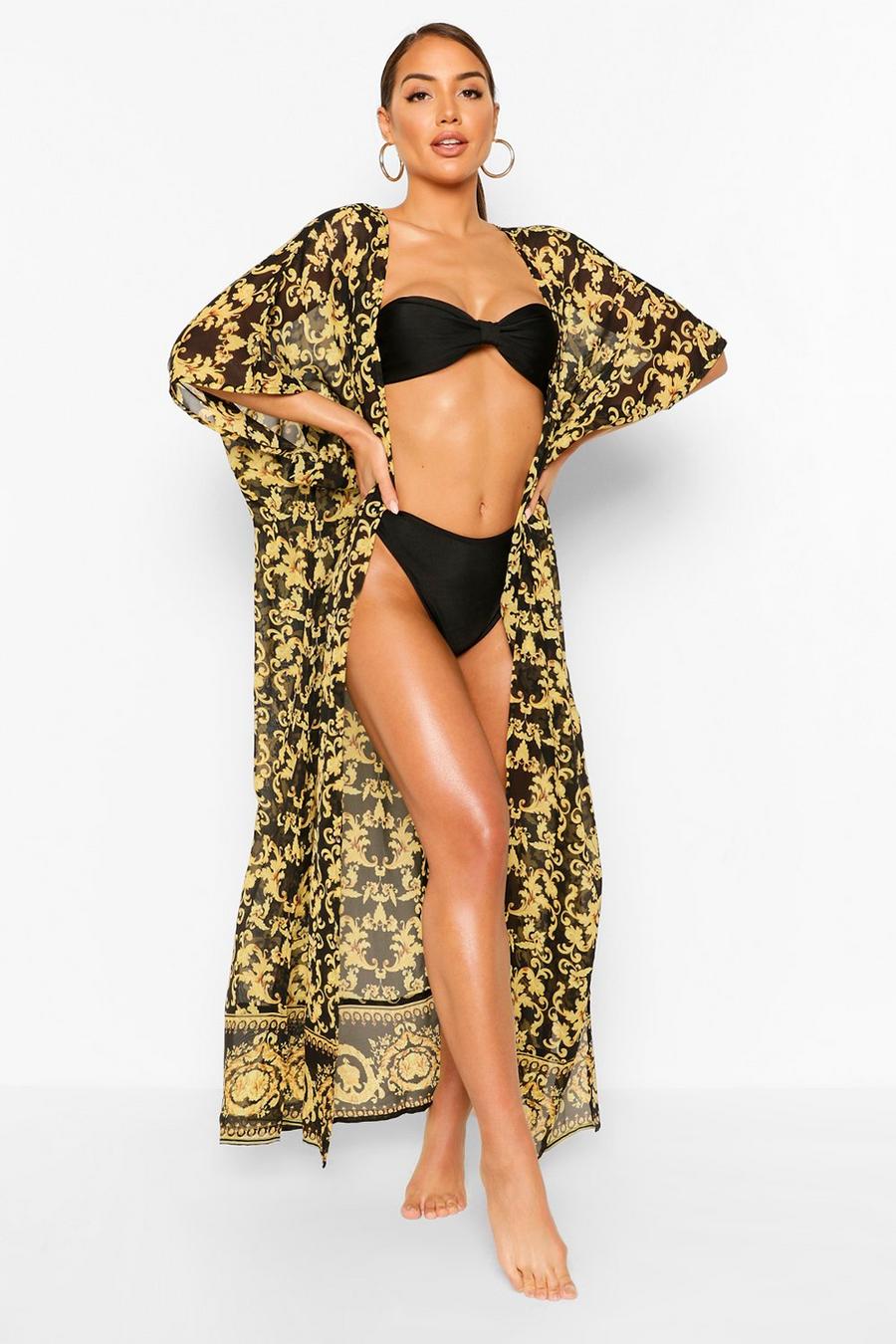 Maxi Kimono de plage imprimé écharpe  image number 1