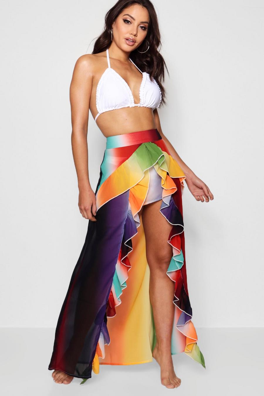 Red rot Rainbow Beach Maxi Skirt image number 1