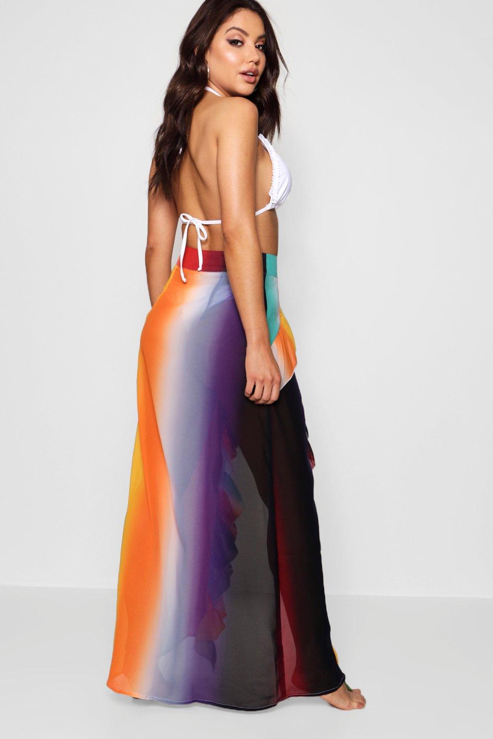 Rainbow Beach Maxi Skirt boohoo UK