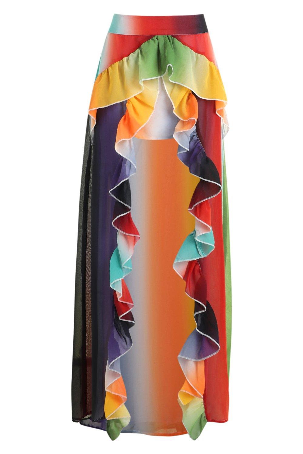 Rainbow maxi skirt uk hotsell