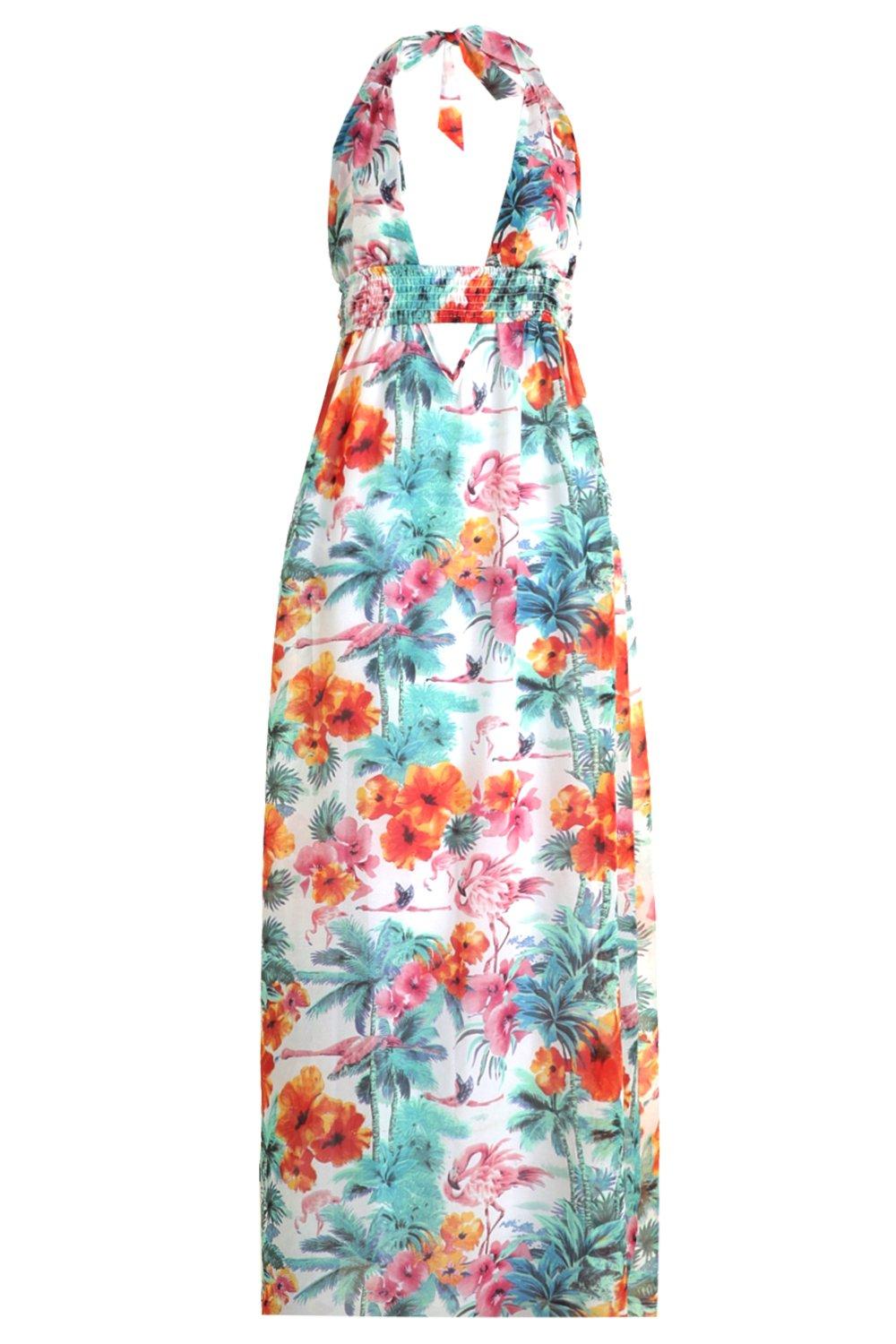 Tropical 2025 flamingo dress