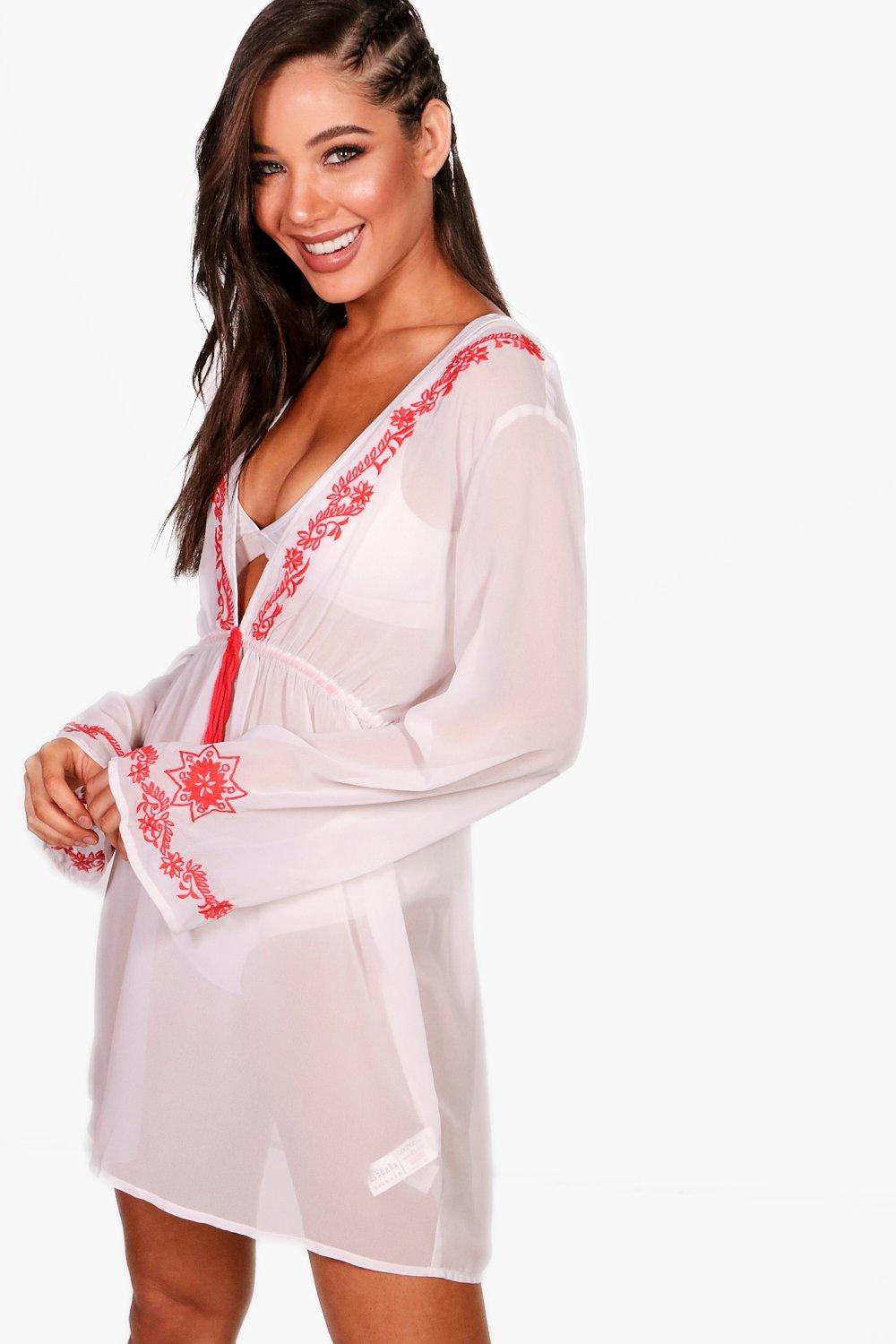 embroidered beach kaftan