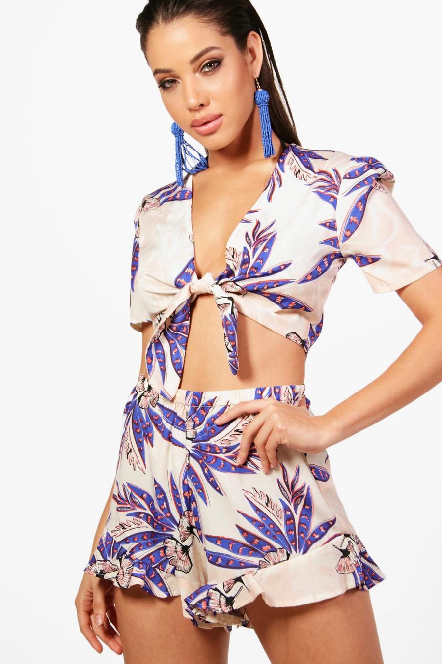 White Tropical Beach Co-ord image number 1