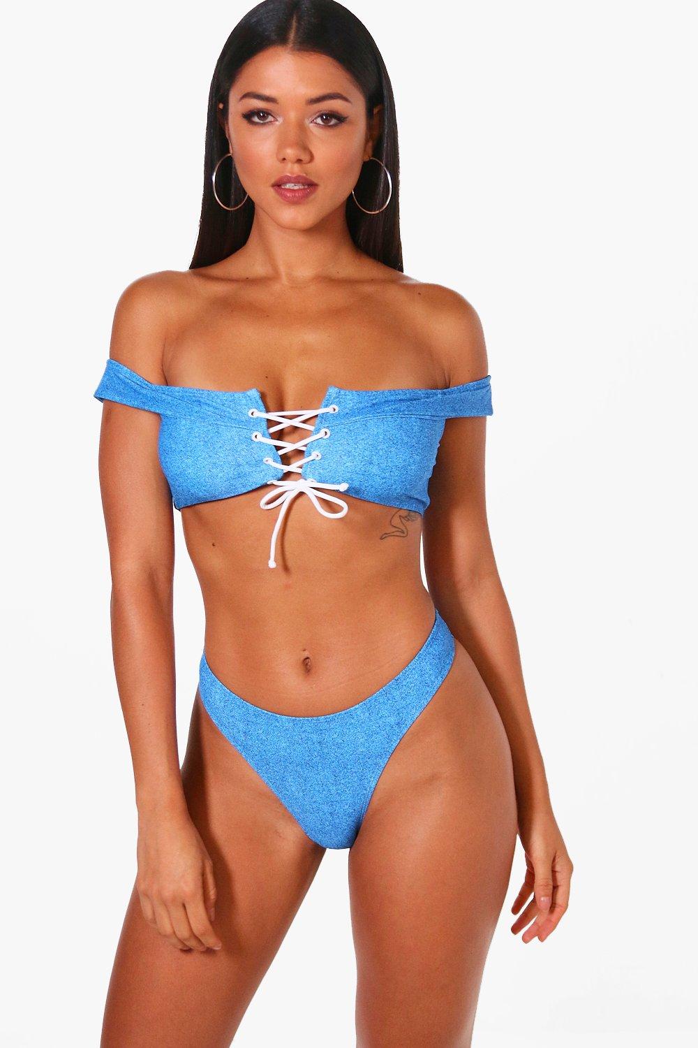 blue bikini boohoo