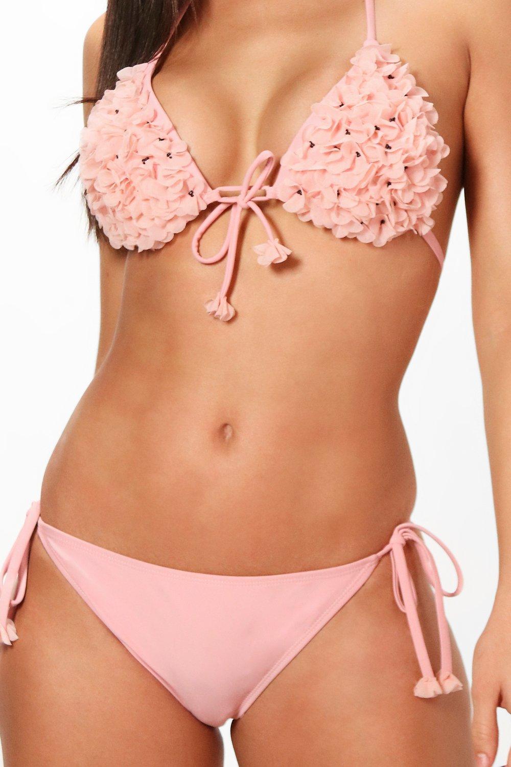 3D Flower Power Moulded Triangle Bikini