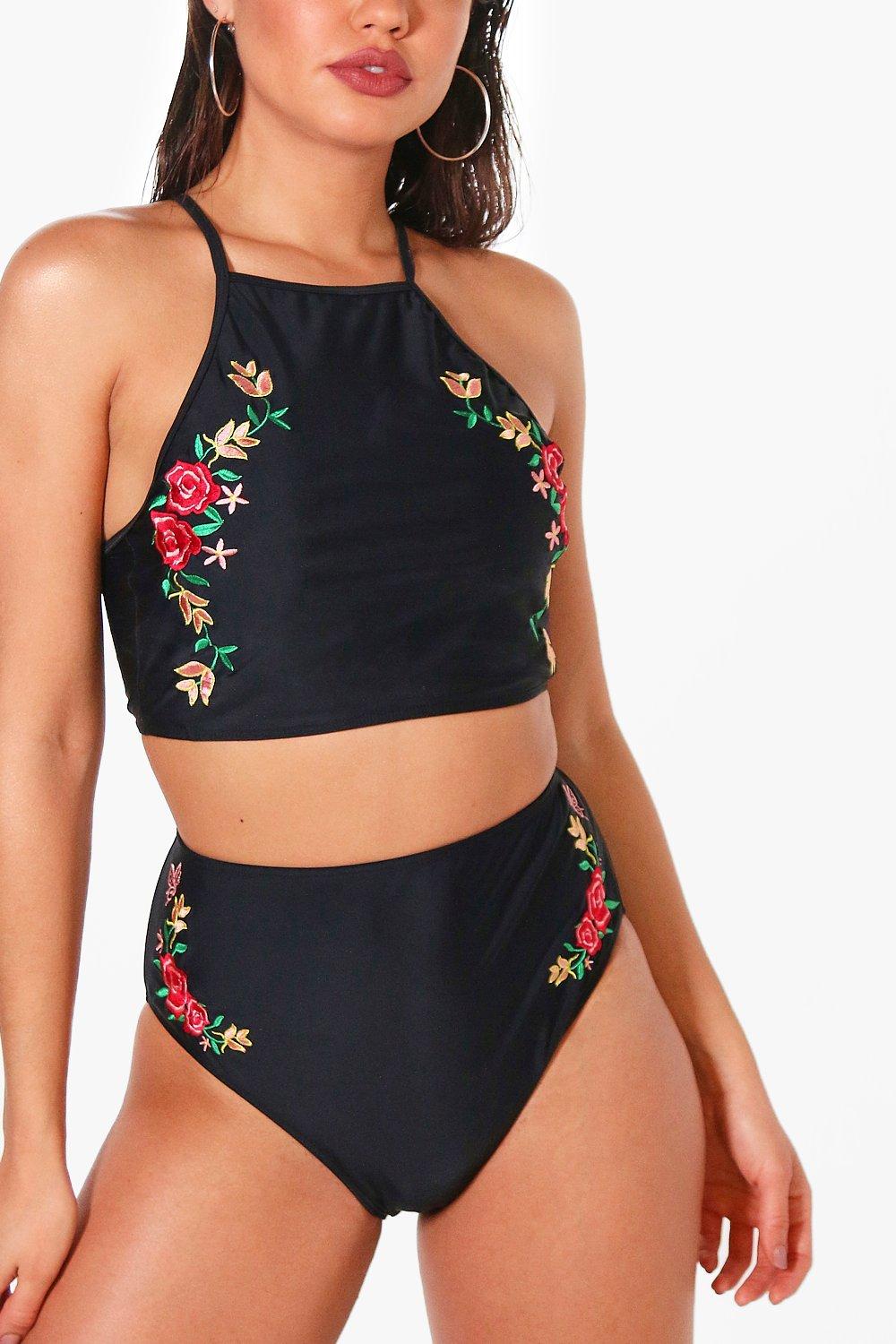 high waisted crop bikini