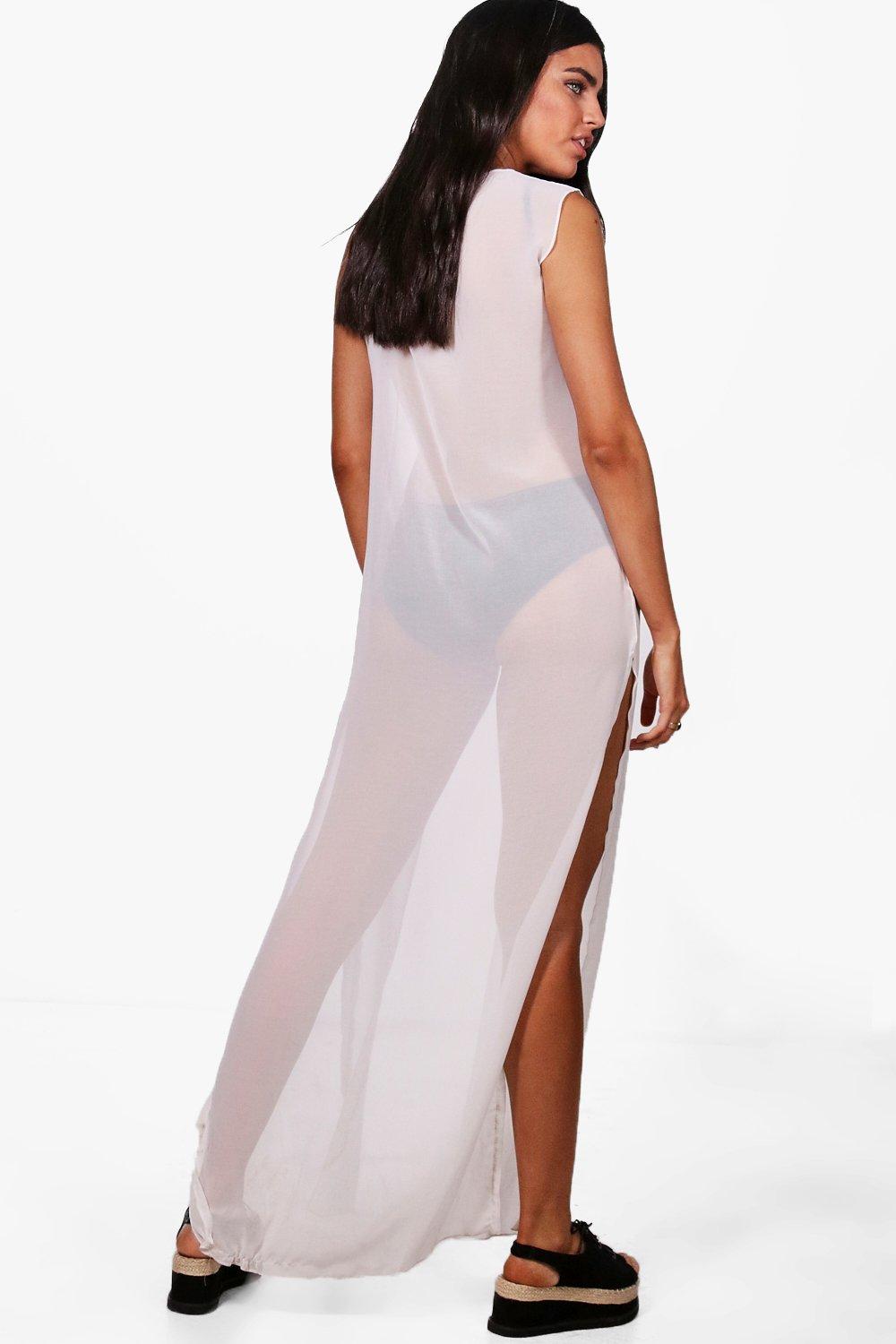 sleeveless maxi kimono