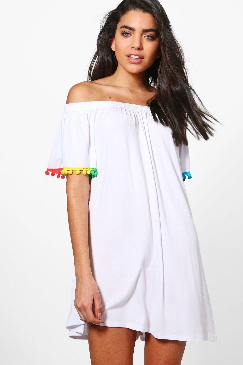 lipsy girl off the shoulder scuba dress