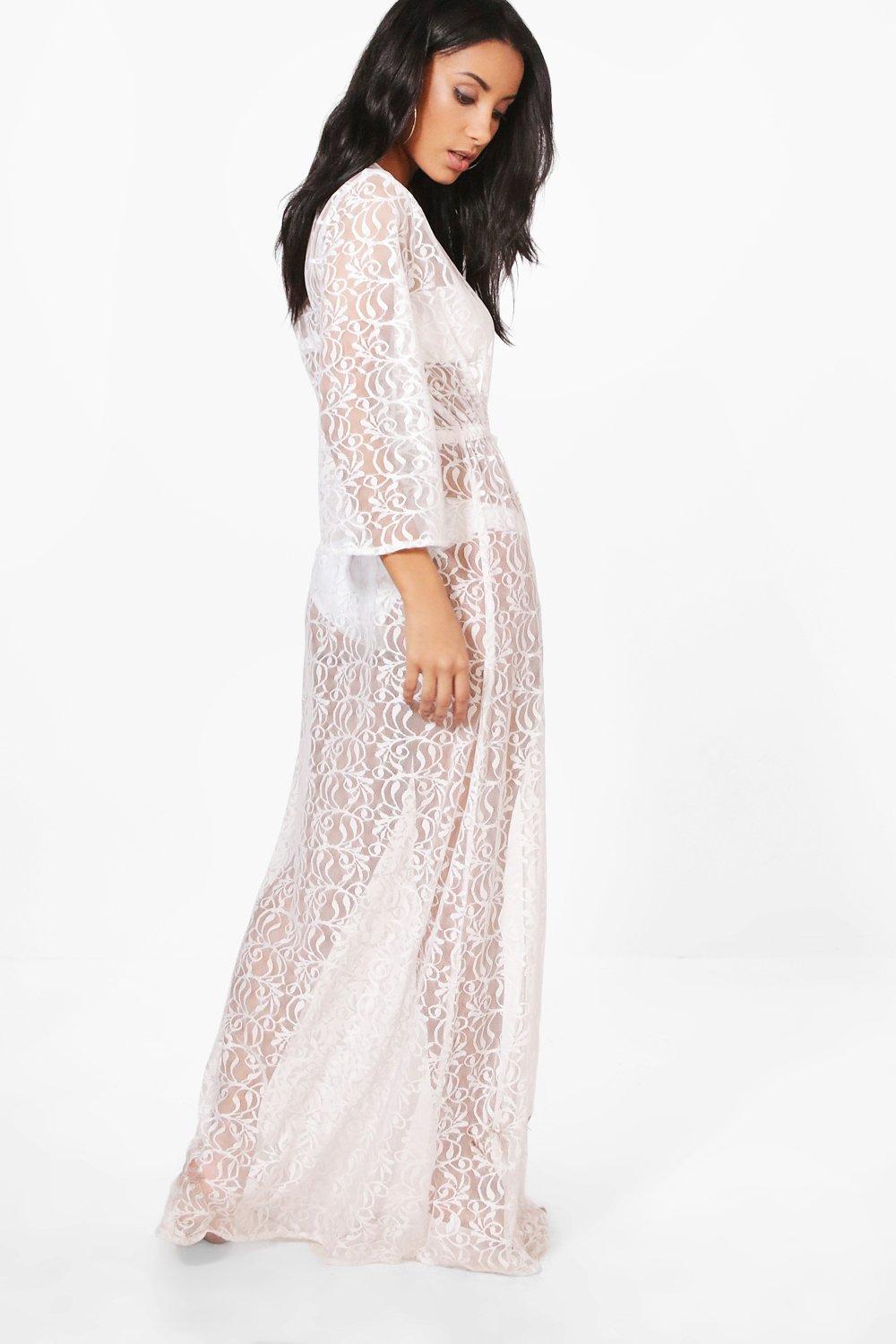 lace maxi kimono