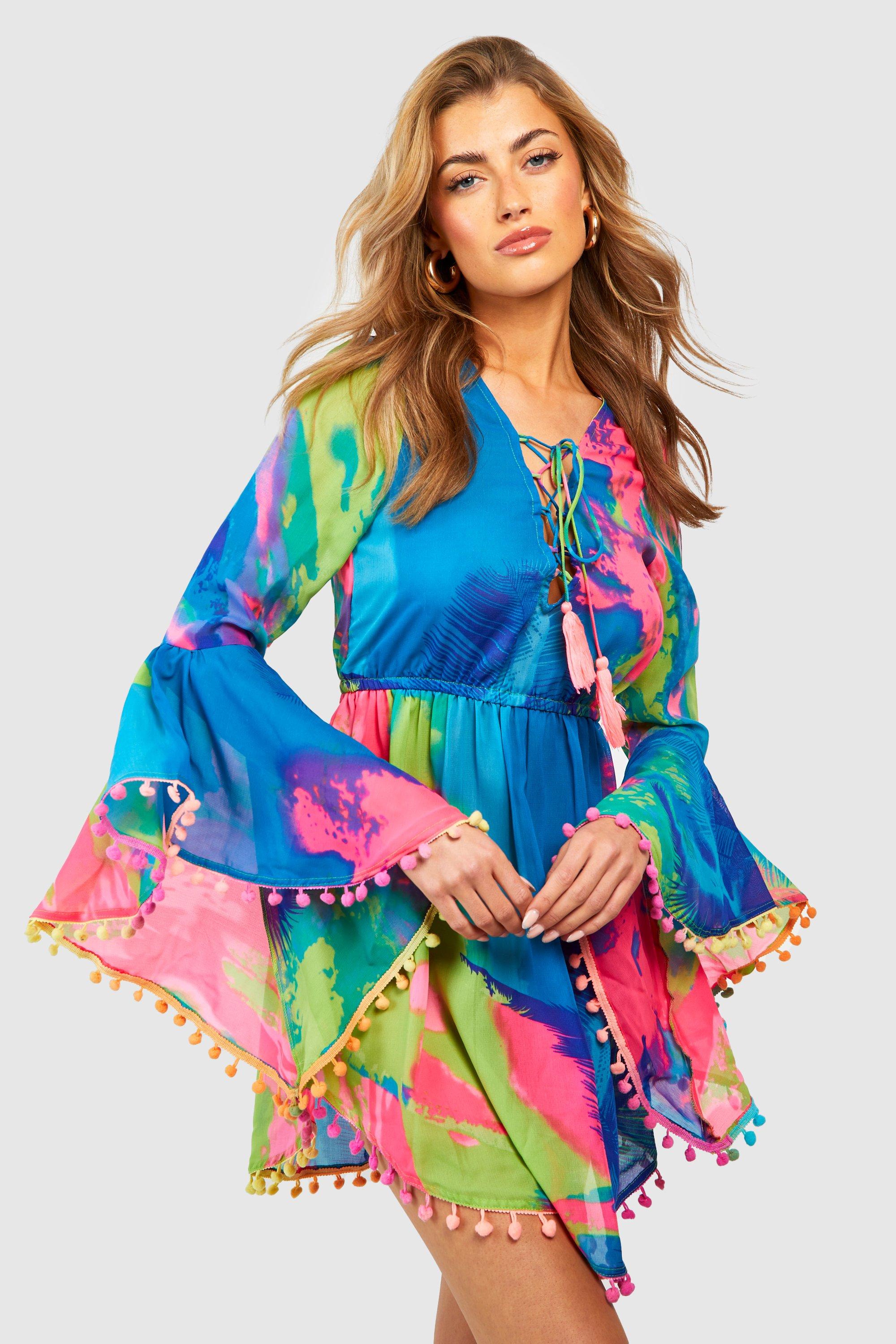 Neon dress long sleeve sale