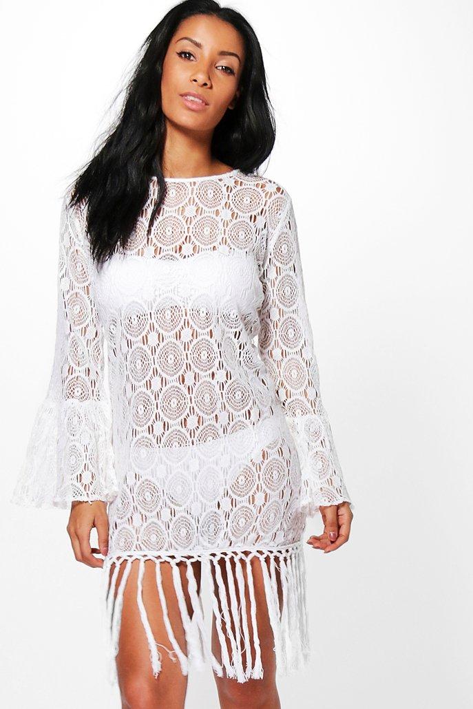 white lace beach cover up uk
