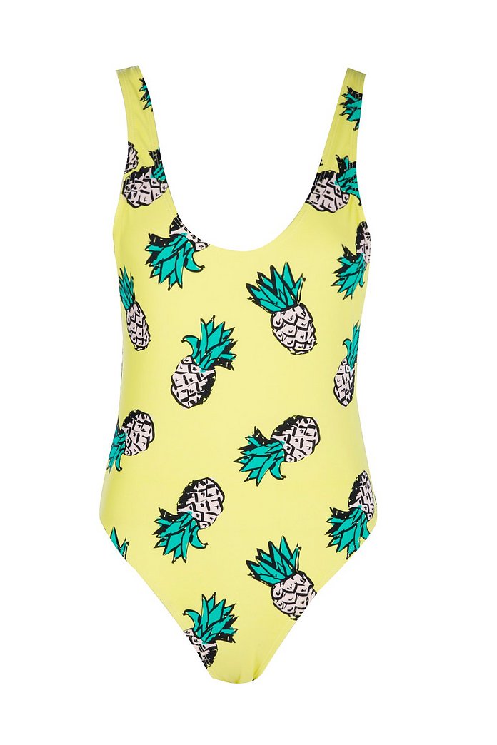 ibiza maillot de bain à encolure dégagée ananas | boohoo ibiza maillot de bain à encolure dégagée ananas | boohoo