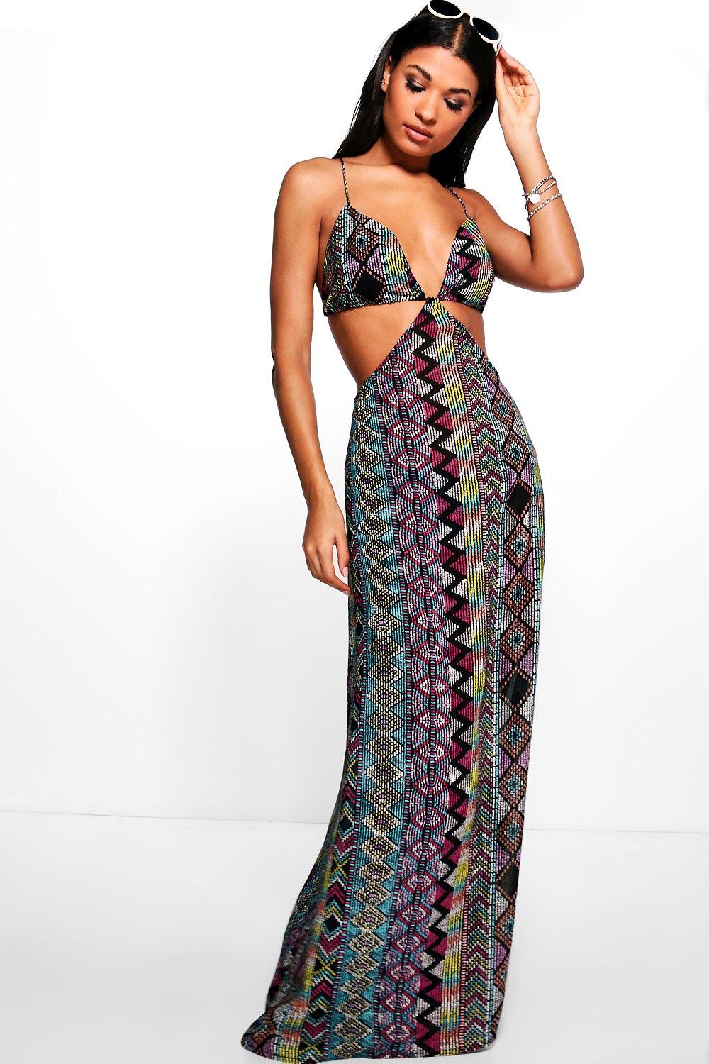 cut out beach maxi dress