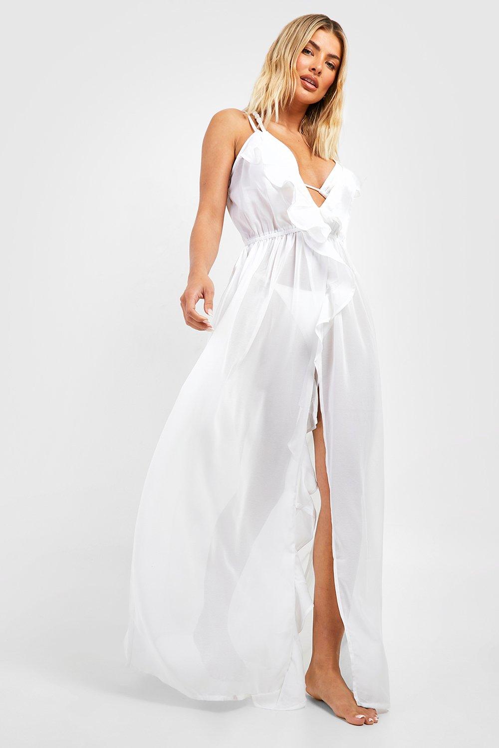 Split maxi store beach dress