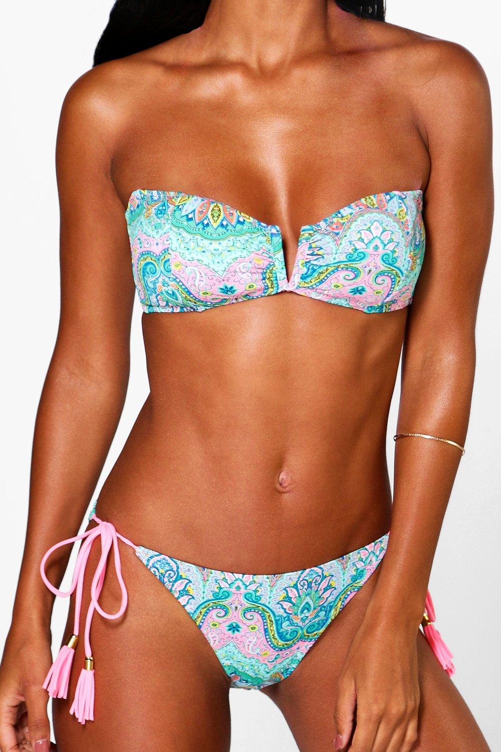 V front sale bandeau bikini