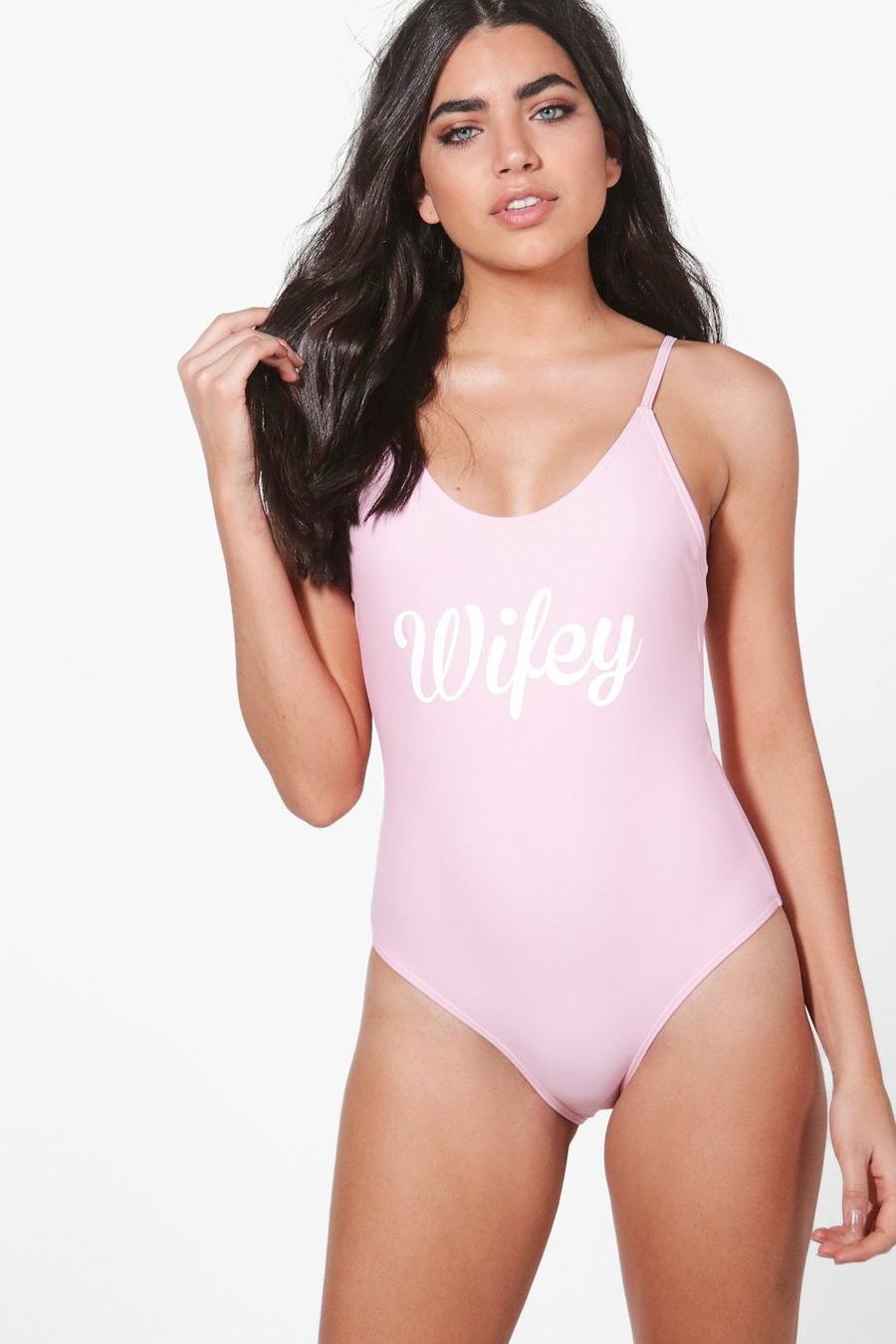 Cuba Wifey Slogan Scoop Swimsuit image number 1