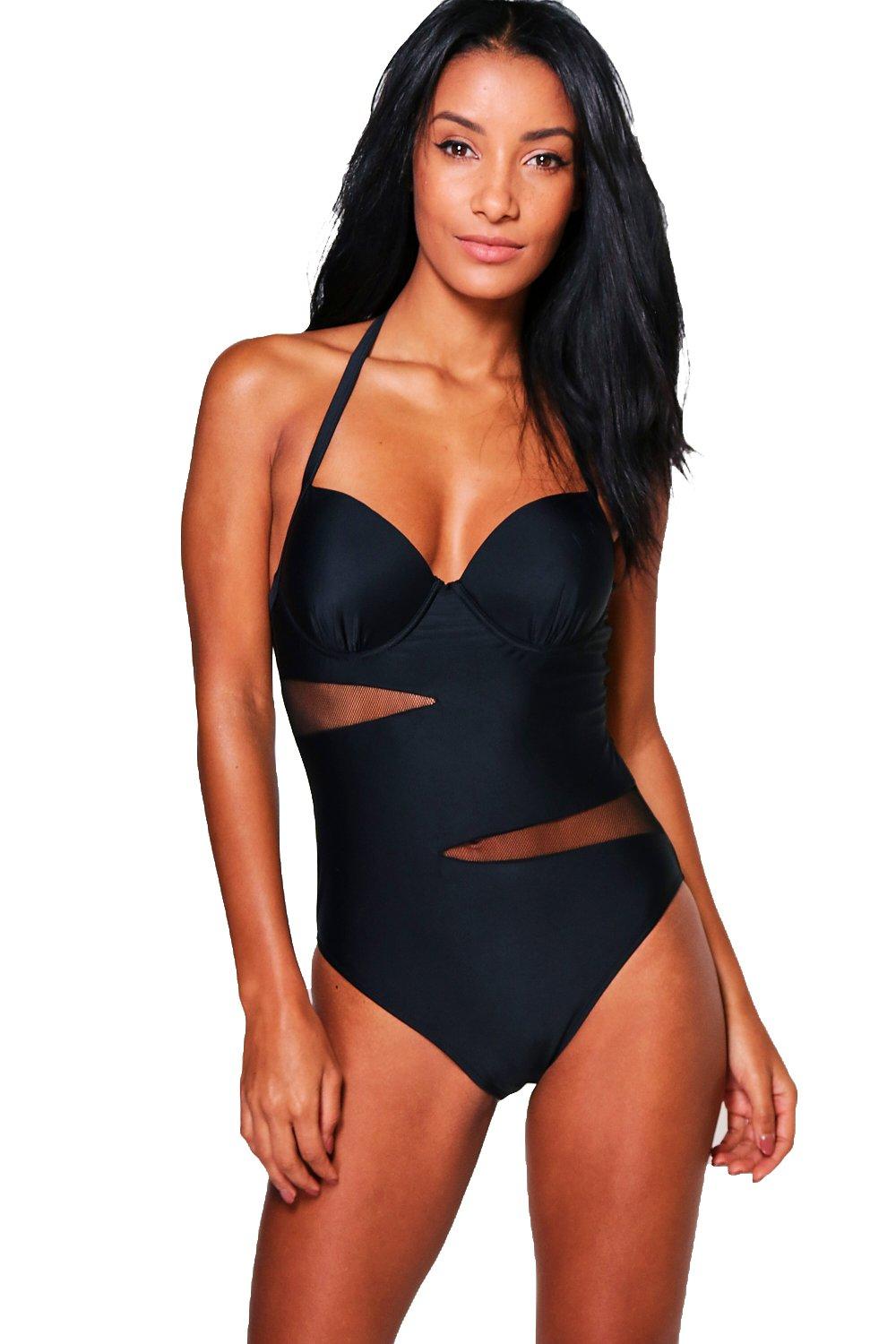 black underwired swimsuit