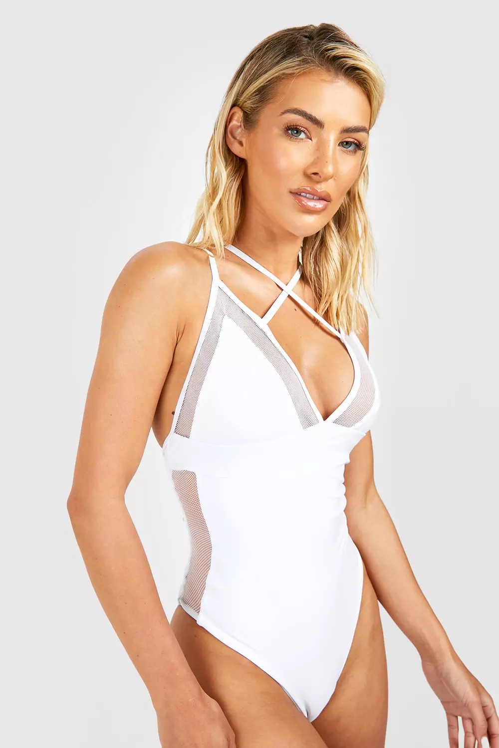 Mesh Cross Front Swimsuit