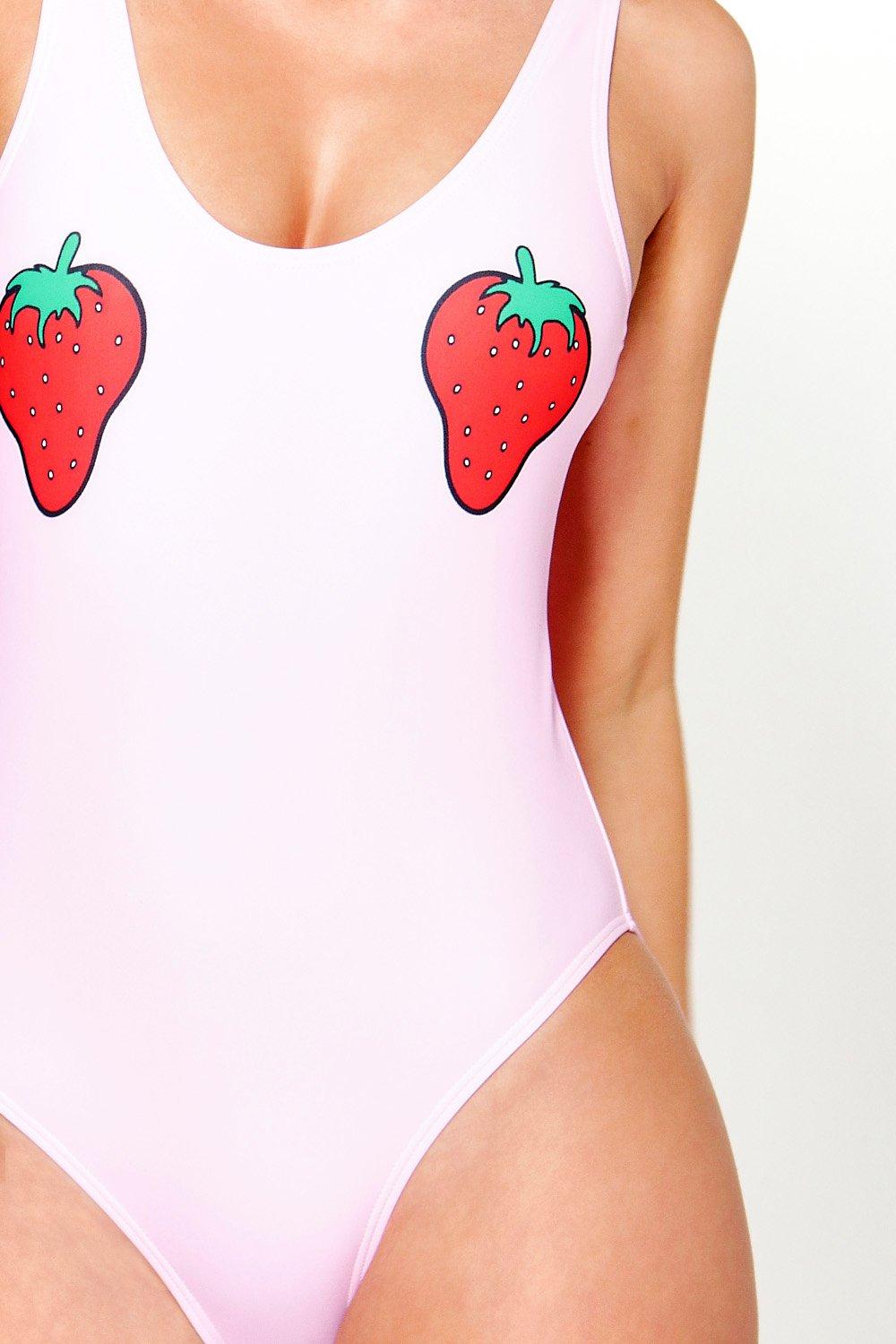 Strawberry Scoop Neck Swimsuit