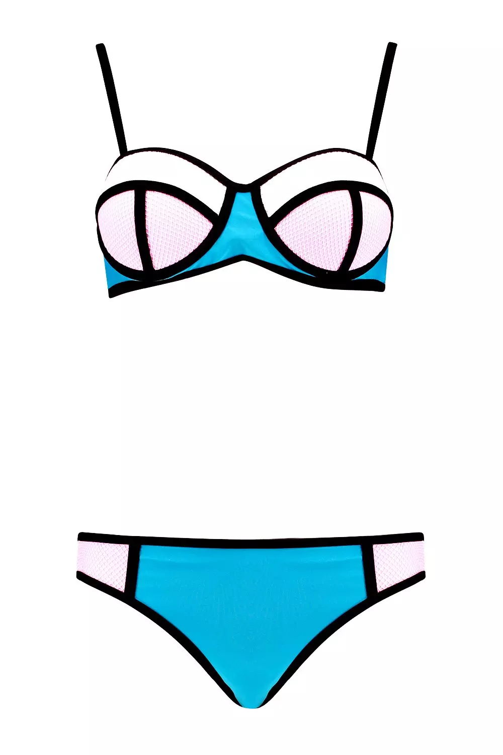 Blue Gia Underwired Colour Block Mesh Bikini alternative image