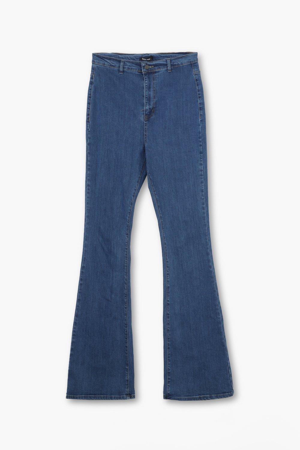 DAMEN Jeans Basisch Rabatt 64 % Dunkelblau 5XL Zhouyou Flared jeans 