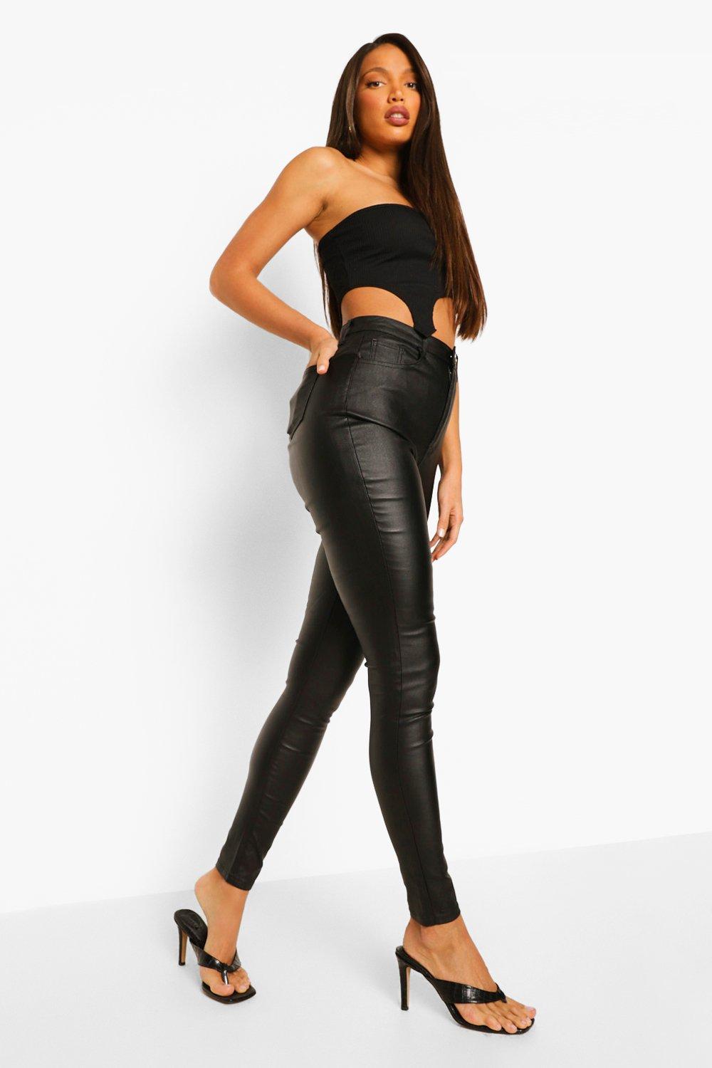 Trousers Jeggings: Faux Leather Look Skinny PAM - Black - Soya Concept:  Waist:38