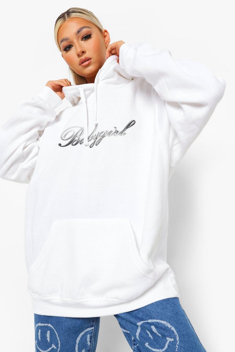 Ecru Tall - "Babygirl" Oversize hoodie med slogan image number 1