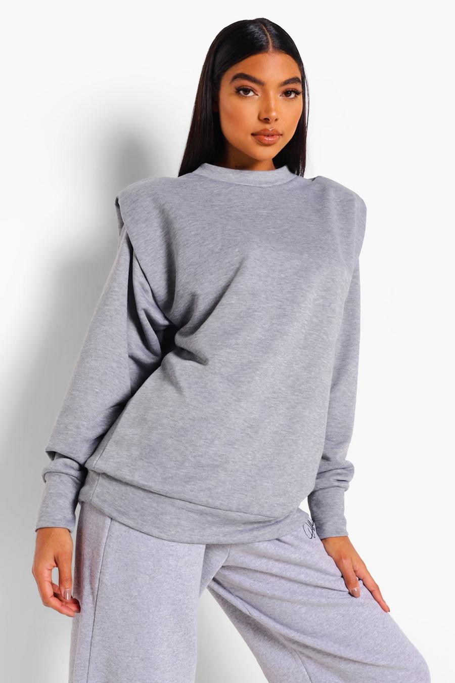Grey Tall - Oversize sweatshirt med axelvaddar image number 1