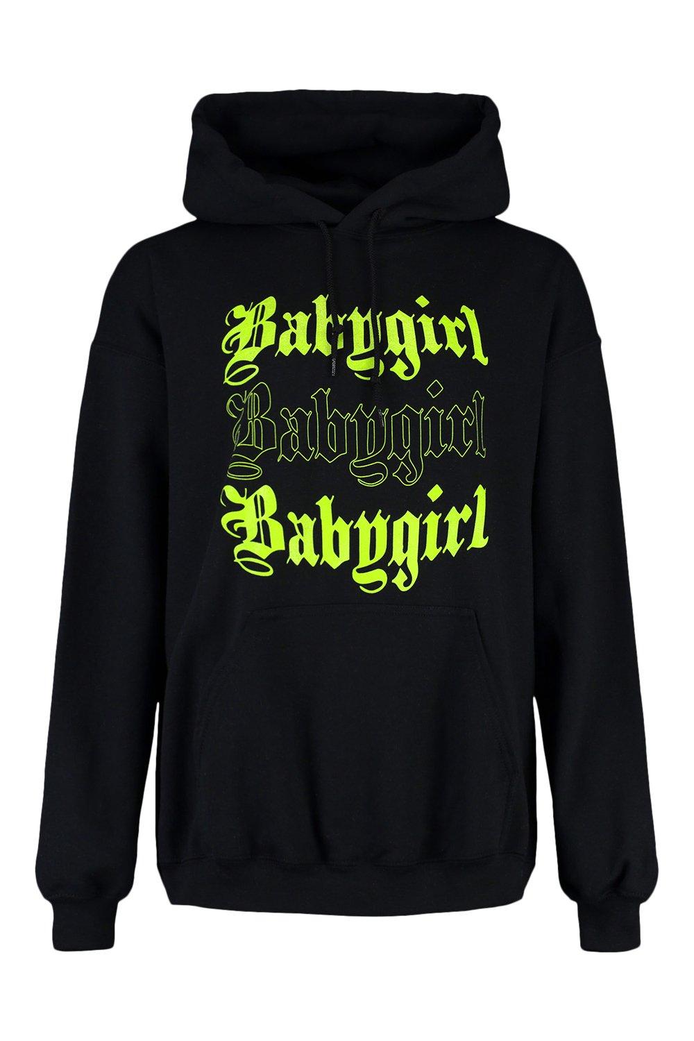 Baby girl slogan cheap hoodie