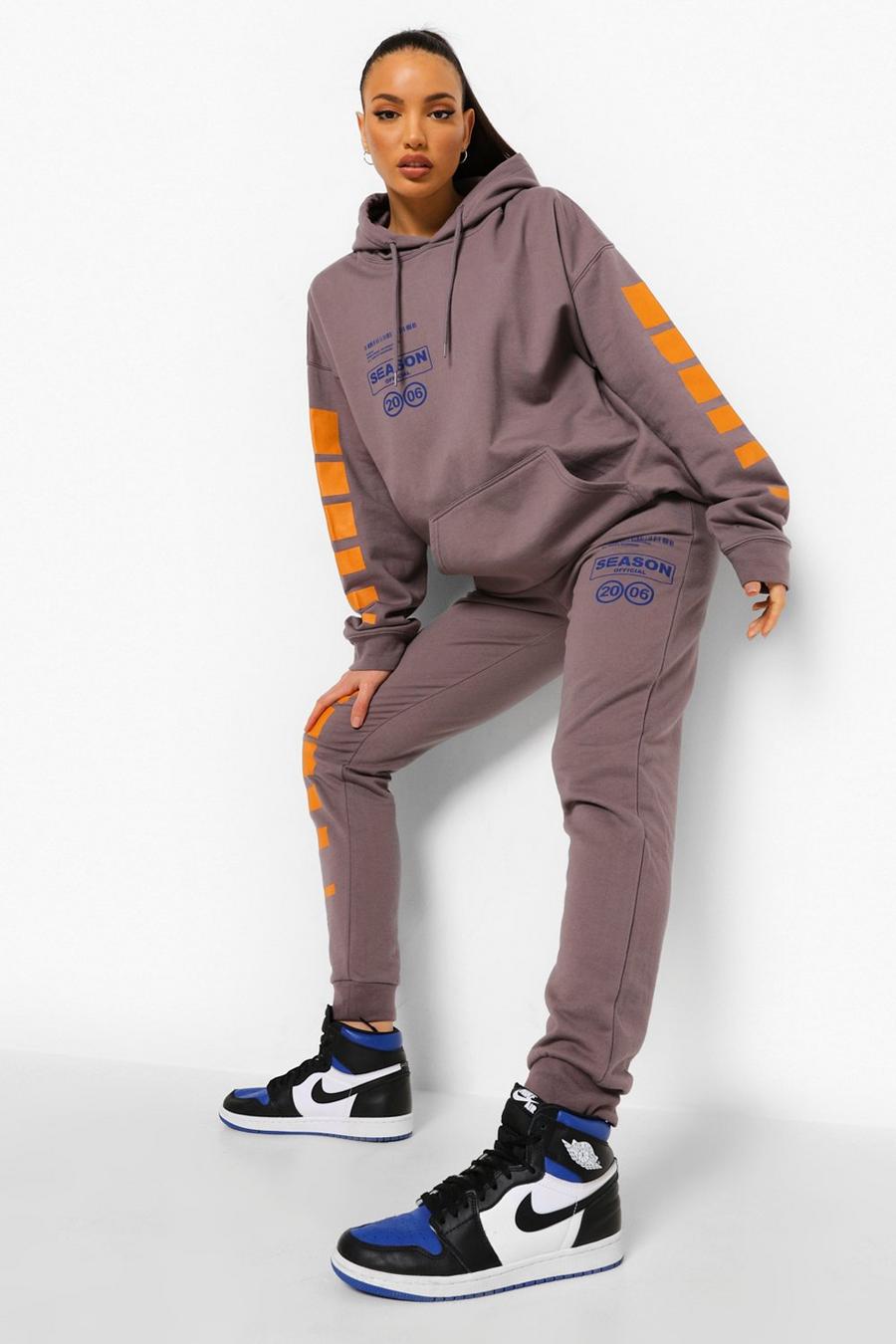 Grey Tall Season Graphic Joggers image number 1