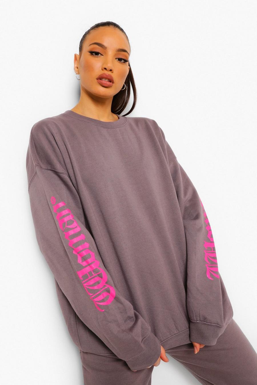 Grey Tall - Woman Oversize sweatshirt med slogan image number 1
