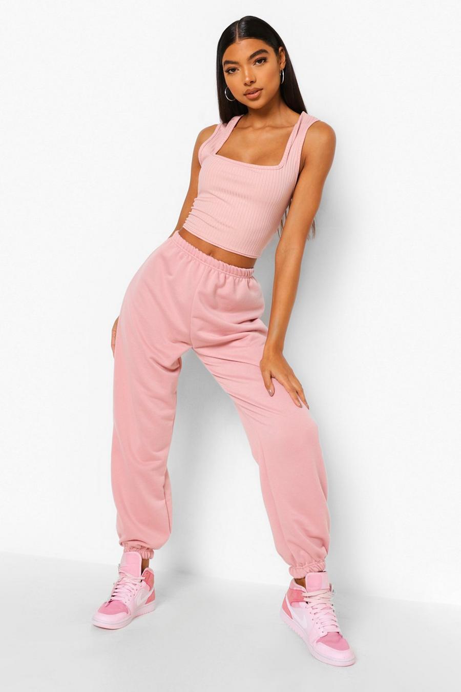 Blush Tall Rib Square Neck Crop Top image number 1
